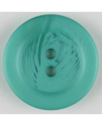 Polyesterknopf marmoriert mit breitem Wulstrand, 2 loch - Größe: 25mm - Farbe: grün - Art.Nr. 373754