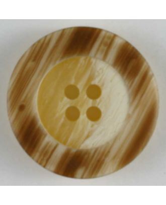 Kunststoffknopf mit auffallend schöner Marmorierung und breitem Rand  - Größe: 23mm - Farbe: beige - Art.Nr. 300616