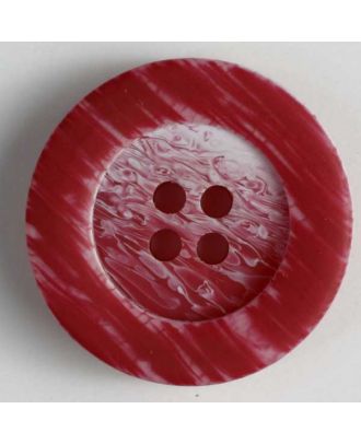 Kunststoffknopf mit auffallend schöner Marmorierung und breitem Rand  - Größe: 18mm - Farbe: rot - Art.Nr. 251258