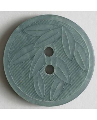 Kunststoffknopf mit Blattdekor, 2 Loch -Größe: 18mm - Farbe: grün - Art.Nr. 251262