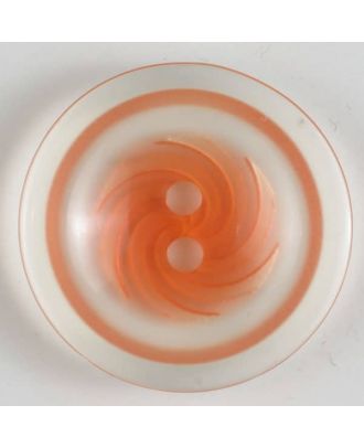 Kunststoffknopf, zweifarbiger Rand mit Wirbel im Mittelteil 2-Loch - Größe: 23mm - Farbe: rot - Art.Nr. 300651