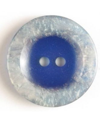 Polyesterknopf 2-loch, unbeschreiblich außergewöhnlich - Größe: 18mm - Farbe: blau - Art.Nr. 251335