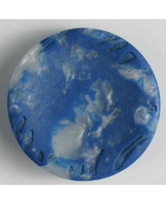 Kunststoffknopf im Defektlook- Größe: 23mm - Farbe: blau - Art.Nr. 300783