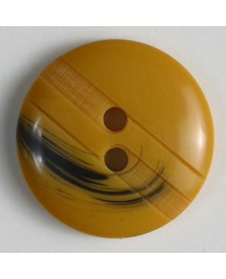 Kunststoffknopf mit dunklem Wedel - Größe: 18mm - Farbe: gelb - Art.Nr. 251478