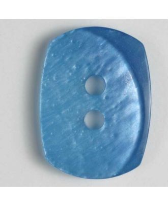 Kunststoffknopf asymmetrisch oval, 2 Loch - Größe: 18mm - Farbe: blau - Art.Nr. 251506