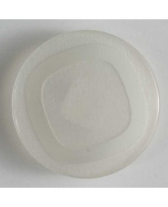 Kunststoffknopf rund mit umrandetem Quadrat - Größe: 18mm - Farbe: weiß - Art.Nr. 251516