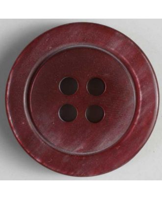 Kunststoffknopf marmoriert mit Wulstrand - Größe: 38mm - Farbe: rot - Art.Nr. 400031