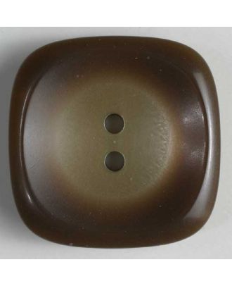 Kunststoffknopf quadratisch mit fließendem Rand -  Größe: 30mm - Farbe: braun - Art.Nr. 380104