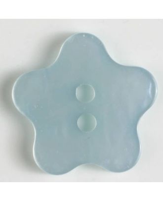 Modeknopf in Form einer Blüte -  Größe: 23mm - Farbe: blau - Art.Nr. 370316