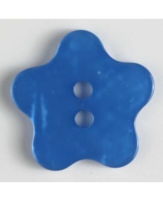 Modeknopf in Form einer Blüte - Größe: 23mm - Farbe: blau - Art.Nr. 370317