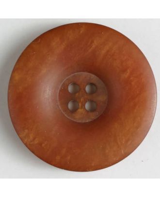 4-loch Kunststoffknopf marmoriert mit runder Vertiefung - Größe: 34mm - Farbe: braun - Art.Nr. 400067