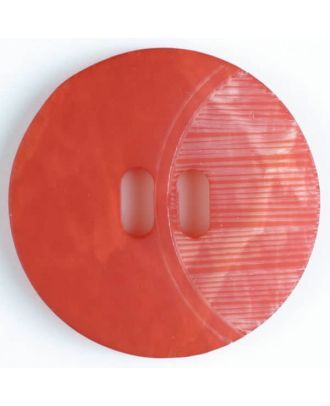 2-loch Kunststoffknopf mit ellipsenförmigem Strichmuster - Größe: 28mm - Farbe: rot - Art.Nr. 370393