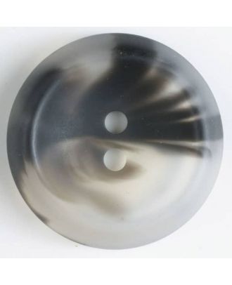 2-loch Kunststoffknopf mit geflammtem Dekor - Größe: 25mm - Farbe: grau - Art.Nr. 370410