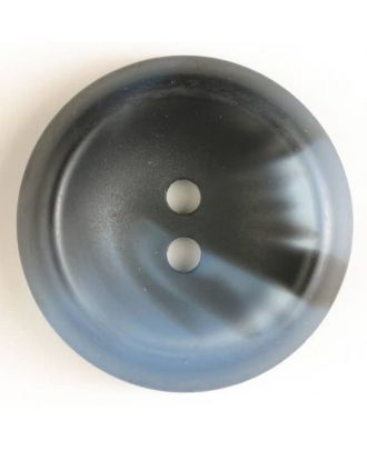 2-loch Kunststoffknopf mit geflammtem Dekor - Größe: 25mm - Farbe: blau - Art.Nr. 370413