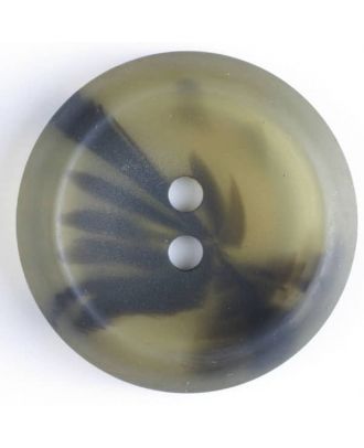 2-loch Kunststoffknopf mit geflammtem Dekor - Größe: 38mm - Farbe: grün - Art.Nr. 430053
