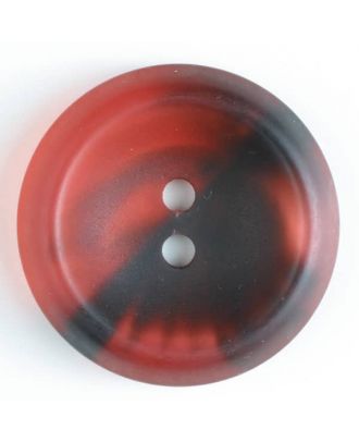 2-loch Kunststoffknopf mit geflammtem Dekor - Größe: 38mm - Farbe: rot - Art.Nr. 430054