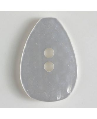 Polyesterknopf, tropfenförmig, 2 Loch - Größe: 38mm - Farbe: weiß - Art.Nr. 430055