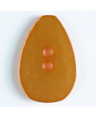 Polyesterknopf, tropfenförmig, 2 Loch - Größe: 45mm - Farbe: orange - Art.Nr. 450109