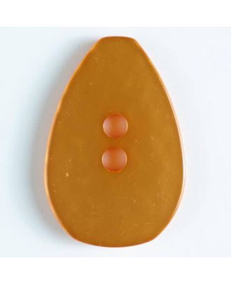 Polyesterknopf, tropfenförmig, 2 Loch - Größe: 38mm - Farbe: orange - Art.Nr. 430060