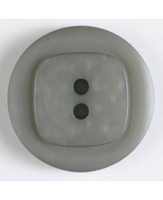 Polyesterknopf, mit quadratischer Erhöhung um 2 Knopflöcher  - Größe: 25mm - Farbe: grau - Art.Nr. 370452
