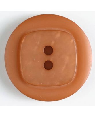 Polyesterknopf, mit quadratischer Erhöhung um 2 Knopflöcher  -  Größe: 25mm - Farbe: braun - Art.Nr. 370453