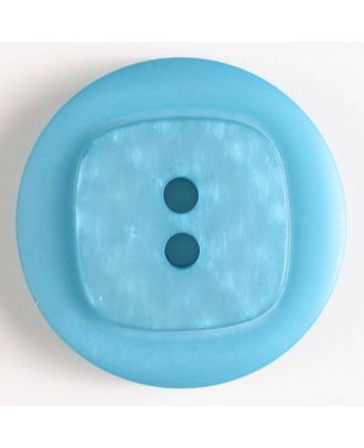 Polyesterknopf, mit quadratischer Erhöhung um 2 Knopflöcher  - Größe: 25mm - Farbe: blau - Art.Nr. 370454