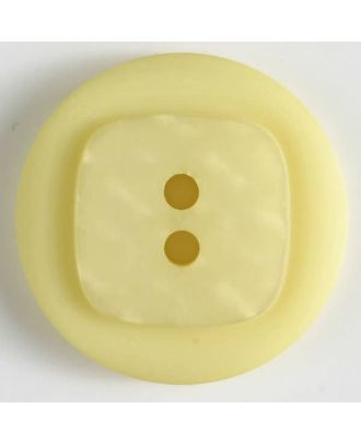 Polyesterknopf, mit quadratischer Erhöhung um 2 Knopflöcher  - Größe: 25mm - Farbe: grün - Art.Nr. 370455