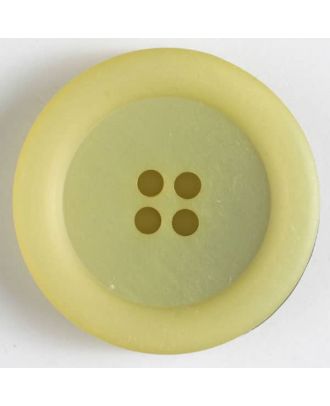 4-loch Kunststoffknopf mit breitem Rand -  Größe: 25mm - Farbe: gelb - Art.Nr. 370484