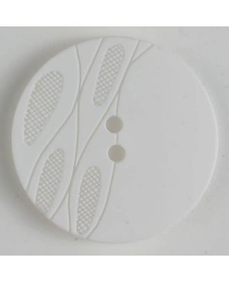 Kunststoffknopf gelasert „Tannenzapfen“, 2-loch - Größe: 28mm - Farbe: weiss - Art.Nr. 380243