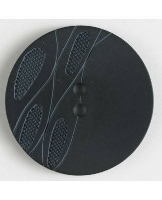 Kunststoffknopf gelasert „Tannenzapfen“, 2-loch - Größe: 20mm - Farbe: schwarz - Art.Nr. 330735