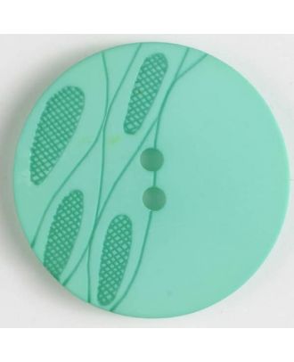 Kunststoffknopf gelasert „Tannenzapfen“, 2-loch - Größe: 28mm - Farbe: grün - Art.Nr. 380248