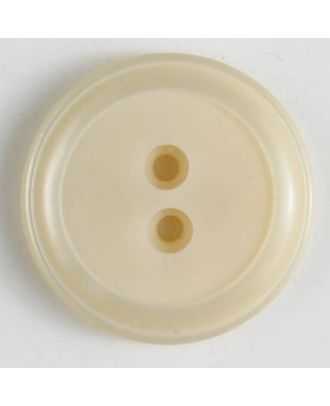 Polyesterknopf, schlichtes Design mit einfachem Rand und 2 Löchern - Größe: 18mm - Farbe: beige - Art.Nr. 310737