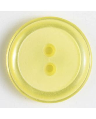 Polyesterknopf, schlichtes Design mit einfachem Rand und 2 Löchern - Größe: 30mm - Farbe: gelb - Art.Nr. 380281