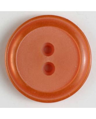 Polyesterknopf, schlichtes Design mit einfachem Rand und 2 Löchern - Größe: 23mm - Farbe: orange - Art.Nr. 341026
