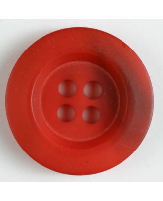 Polyesterknopf minimal schattiert, mit breitem Rand, 4-loch - Größe: 34mm - Farbe: rot - Art.Nr. 400170