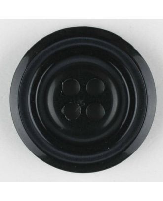 Polyesterknopf aus aneinandergesetzten Ringen, mit 4 Löchern - Größe: 20mm - Farbe: schwarz - Art.Nr. 330891