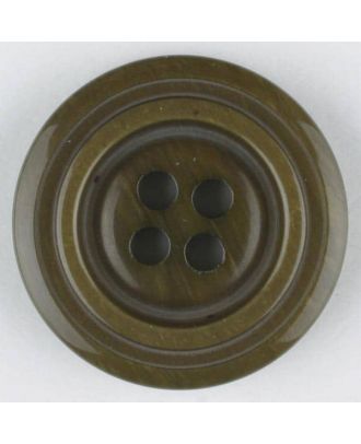 Polyesterknopf aus aneinandergesetzten Ringen, mit 4 Löchern - Größe: 20mm - Farbe: braun - Art.Nr. 330893