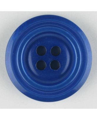Polyesterknopf aus aneinandergesetzten Ringen, mit 4 Löchern - Größe: 28mm - Farbe: blau - Art.Nr. 380316