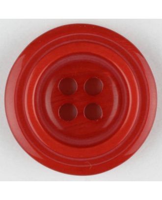 Polyesterknopf aus aneinandergesetzten Ringen, mit 4 Löchern - Größe: 20mm - Farbe: rot - Art.Nr. 331001