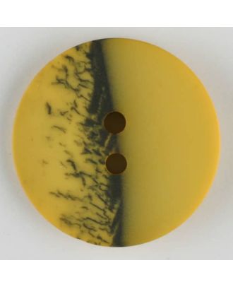 polyester button, round, 2 holes - Size: 28mm - Color: yellow - Art.-Nr.: 384710