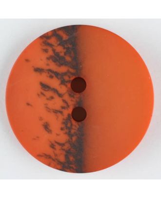 Polyesterknopf, eine Hälfte marmoriert, die andere uni, rund, 2 loch - Größe: 18mm - Farbe: orange - Art.Nr. 314711