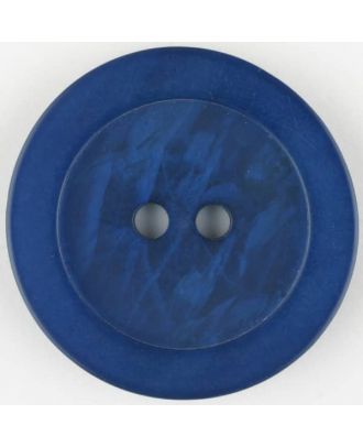 Polyesterknopf, marmoriert, mit glattem Rand, rund, 2 loch - Größe: 23mm - Farbe: blau - Art.Nr. 345706