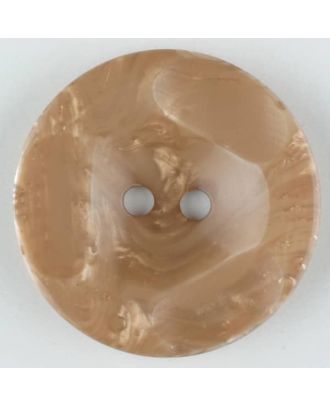Polyesterknopf glänzend, mit Vertiefungen, rund, 2 Loch  - Größe: 20mm - Farbe: beige - Art.Nr. 336700