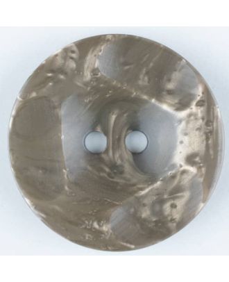 Polyesterknopf glänzend, mit Vertiefungen, rund, 2 Loch - Größe: 20mm - Farbe: braun - Art.Nr. 336702