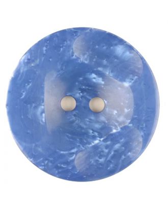 Polyesterknopf glänzend, mit Vertiefungen, rund, 2 Loch - Größe: 20mm - Farbe: blau - Art.Nr. 336703
