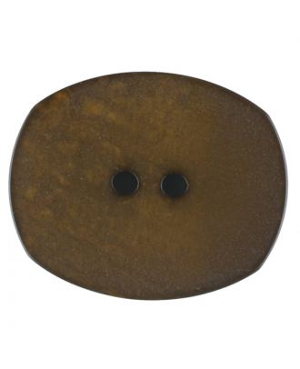 Polyesterknopf mit ungleichmäßiger Oberfläche, oval, 2 loch - Größe: 23mm - Farbe: braun - Art.Nr. 346716