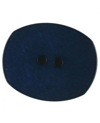 Polyesterknopf mit ungleichmäßiger Oberfläche, oval, 2 loch - Größe: 28mm - Farbe: blau - Art.Nr. 386715