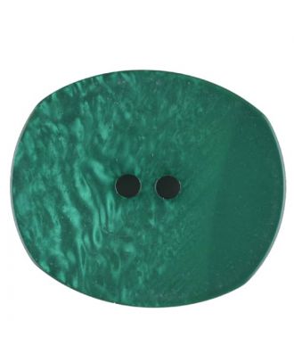 Polyesterknopf mit ungleichmäßiger Oberfläche, oval, 2 loch - Größe: 28mm - Farbe: grün - Art.Nr. 386716