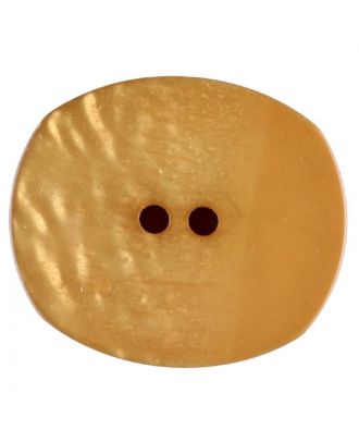 Polyesterknopf mit ungleichmäßiger Oberfläche, oval, 2 loch - Größe: 28mm - Farbe: gelb - Art.Nr. 386719