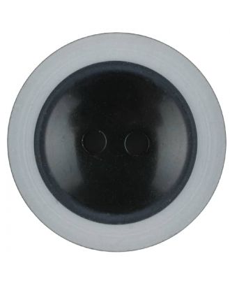 Polyesterknopf dezent umrandet mit  2 Löchern - Größe: 23mm - Farbe: schwarz - Art.Nr. 341231